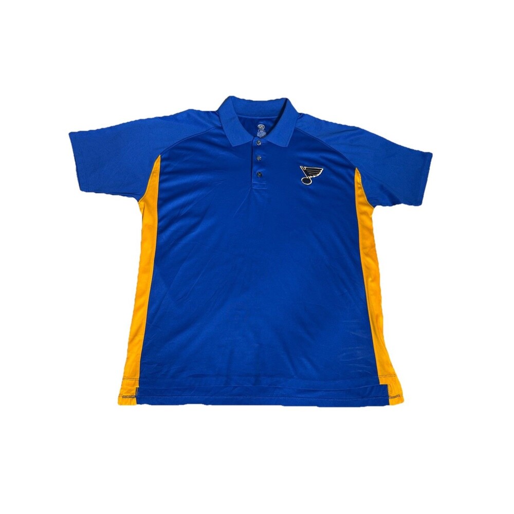 NHL St. Louis Blues Polo Men’s L Blue Yellow Hockey